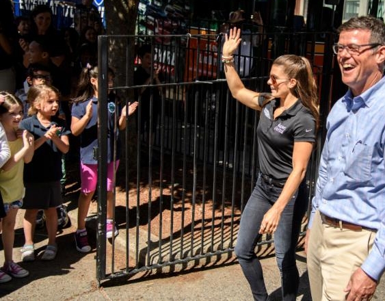 Danica Patrick Spends Day in Boston with Elementary Students